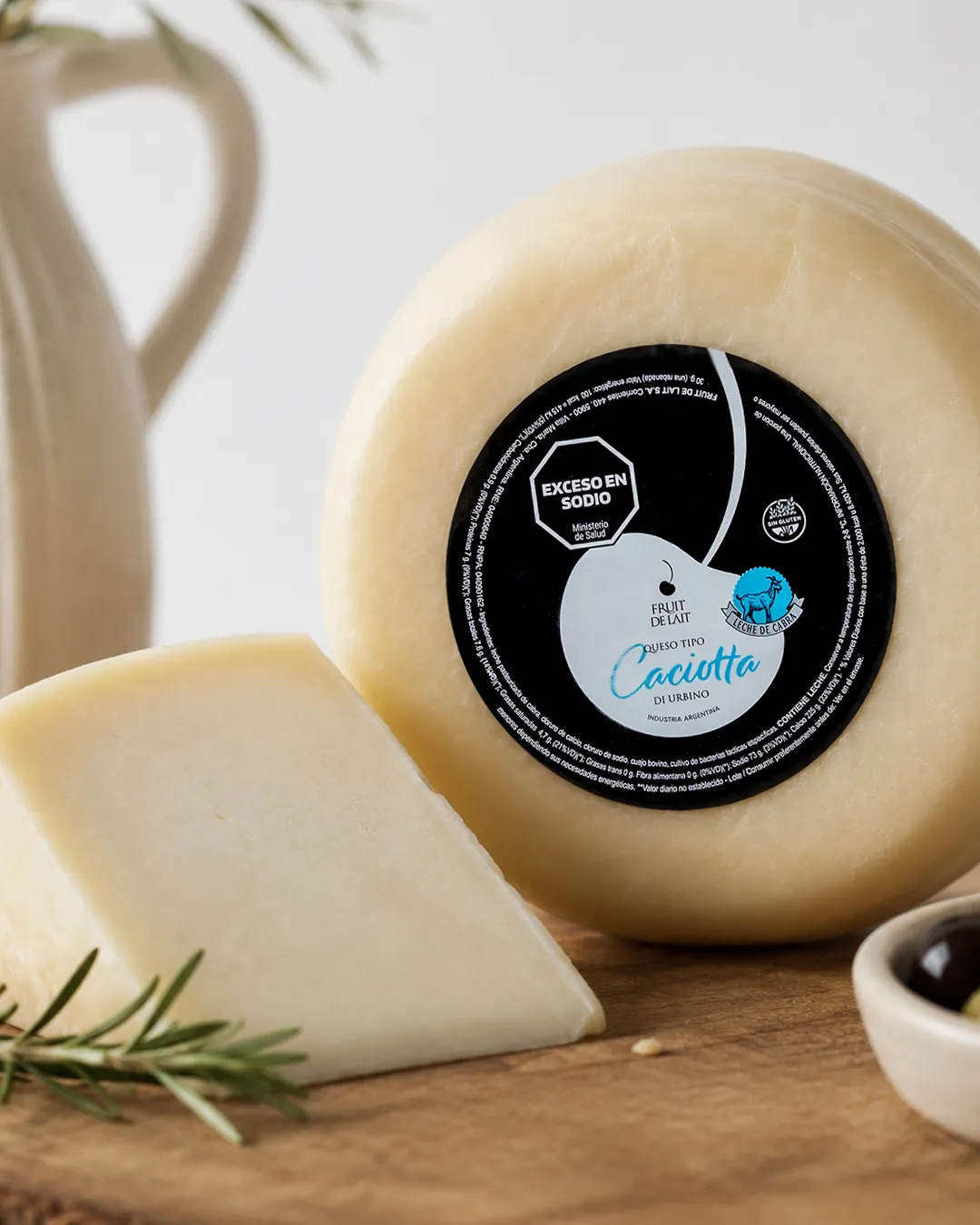 Caciotta de Cabra artesanal Fruit de Lait — presentación