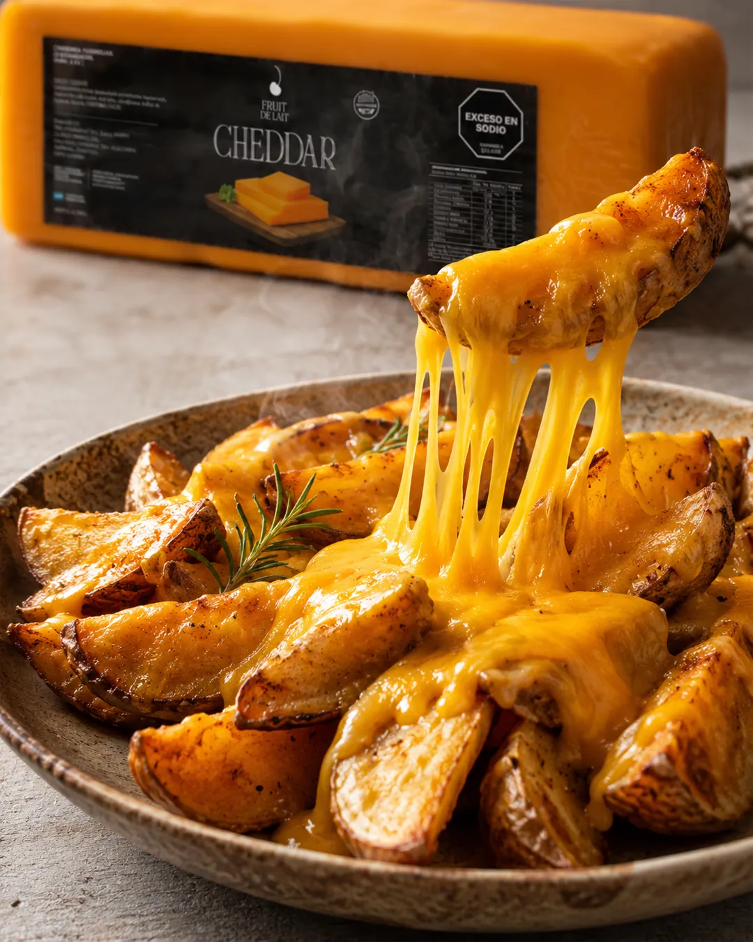 Cheddar artesanal Fruit de Lait — presentación